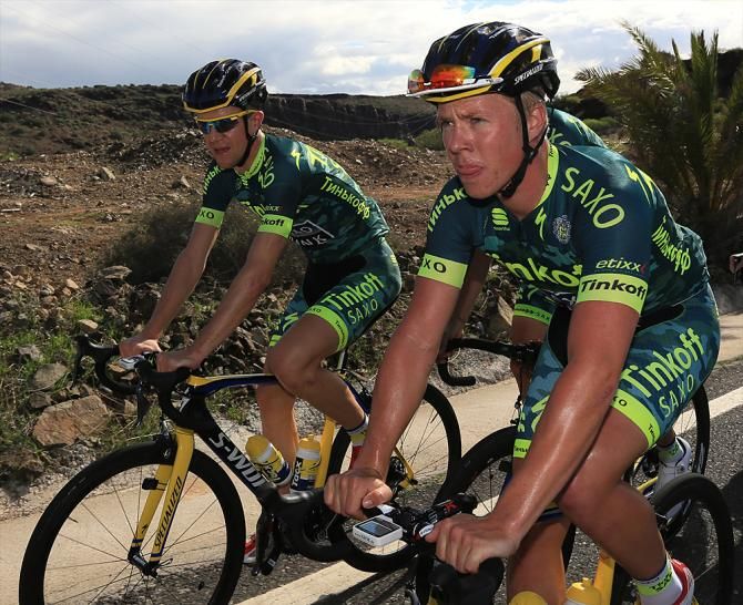 Tinkoff-Saxo trains in Gran Canaria