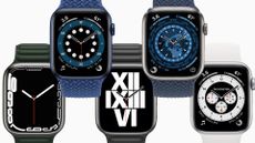 Five different Apple Watch faces