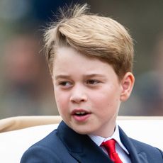 Prince George riding in the carriage at Trooping the Colour