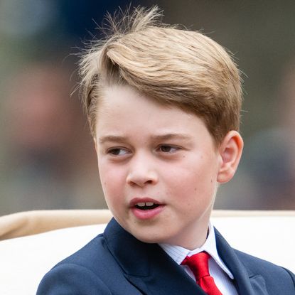 Prince George riding in the carriage at Trooping the Colour