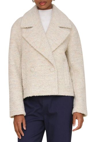 Cocoon wool-blend pea coat