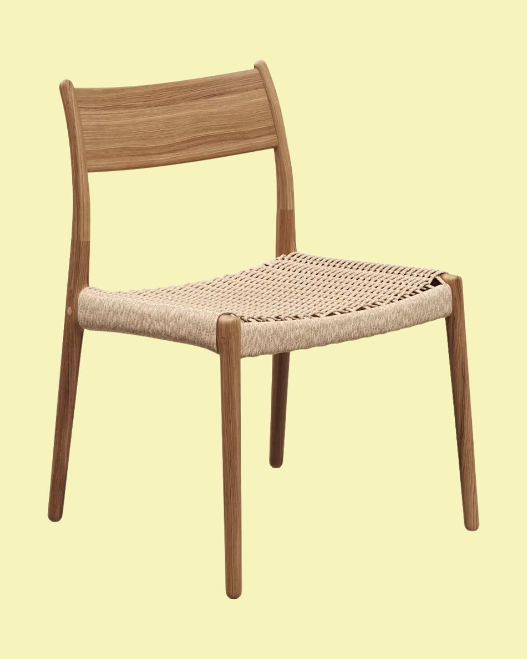 Lima Outdoor Side Chair against pale yellow background.