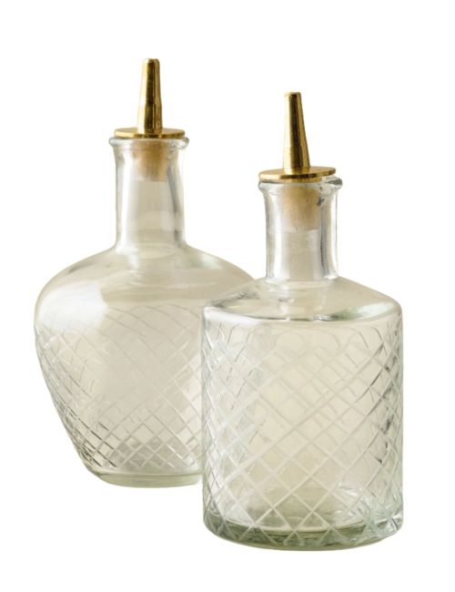 Vintage-Inspired Etched Glass Bottle
