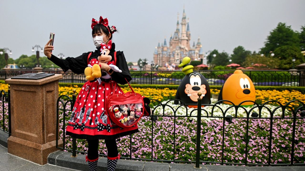 A woman at Disneyland Shanghai