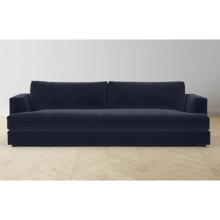 blue velvet sofa