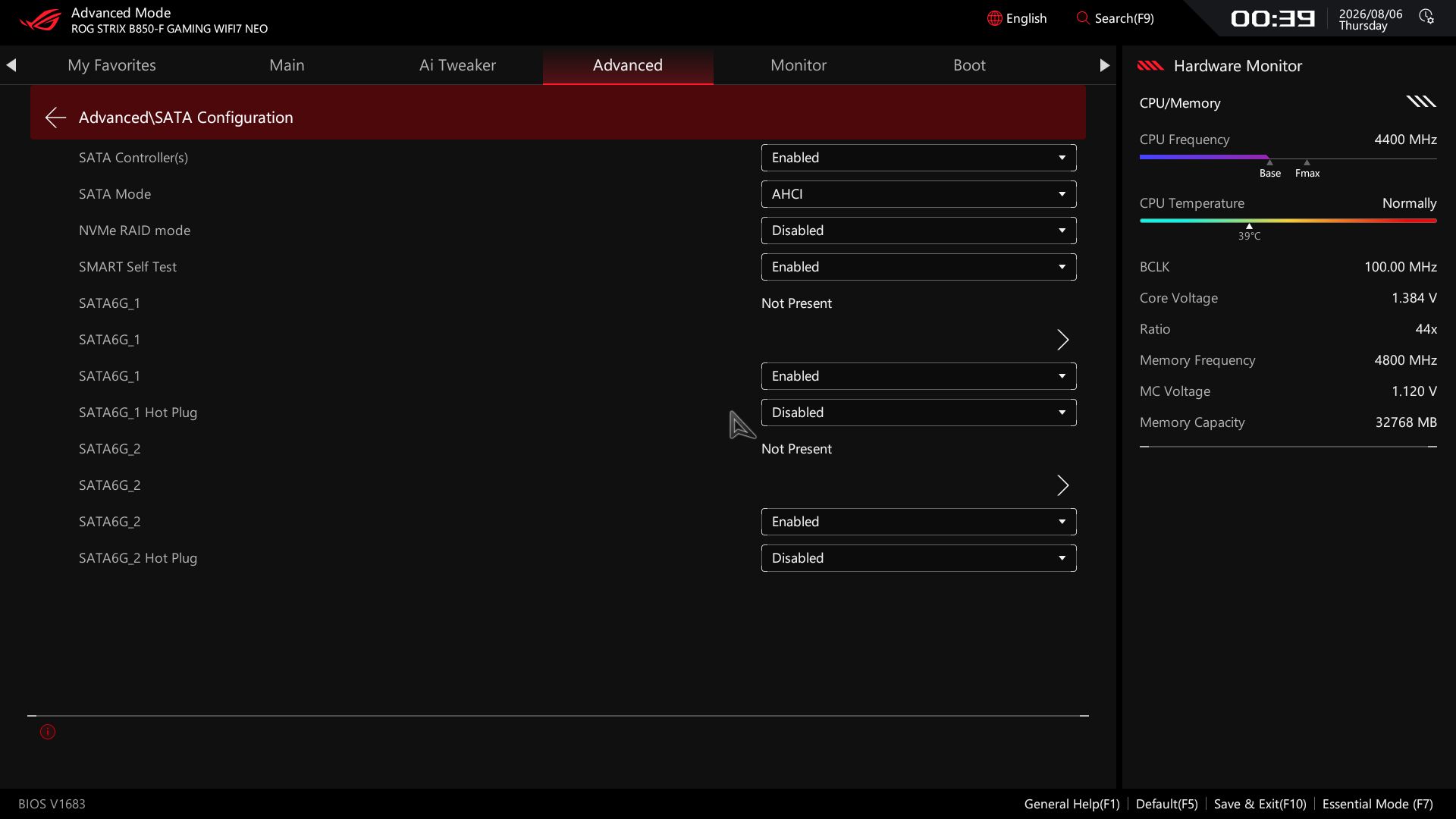 Asus ROG Strix B850-F Gaming Wifi Neo - BIOS