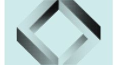 Image of a square on one point made up of shaded dots