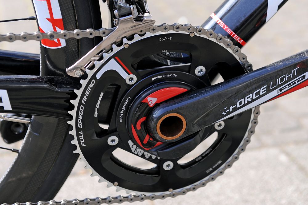 The team has specced power2max power meters and FSA cranks with 53/44 rings