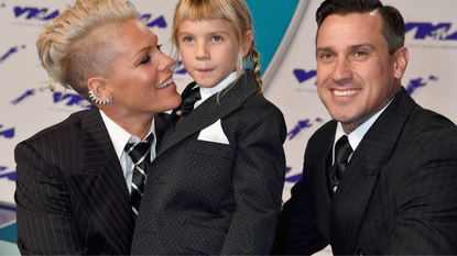 Pink, Willow Sage Hart and Carey Hart attend the 2017 MTV Video Music Awards at The Forum on August 27, 2017 in Inglewood, California.