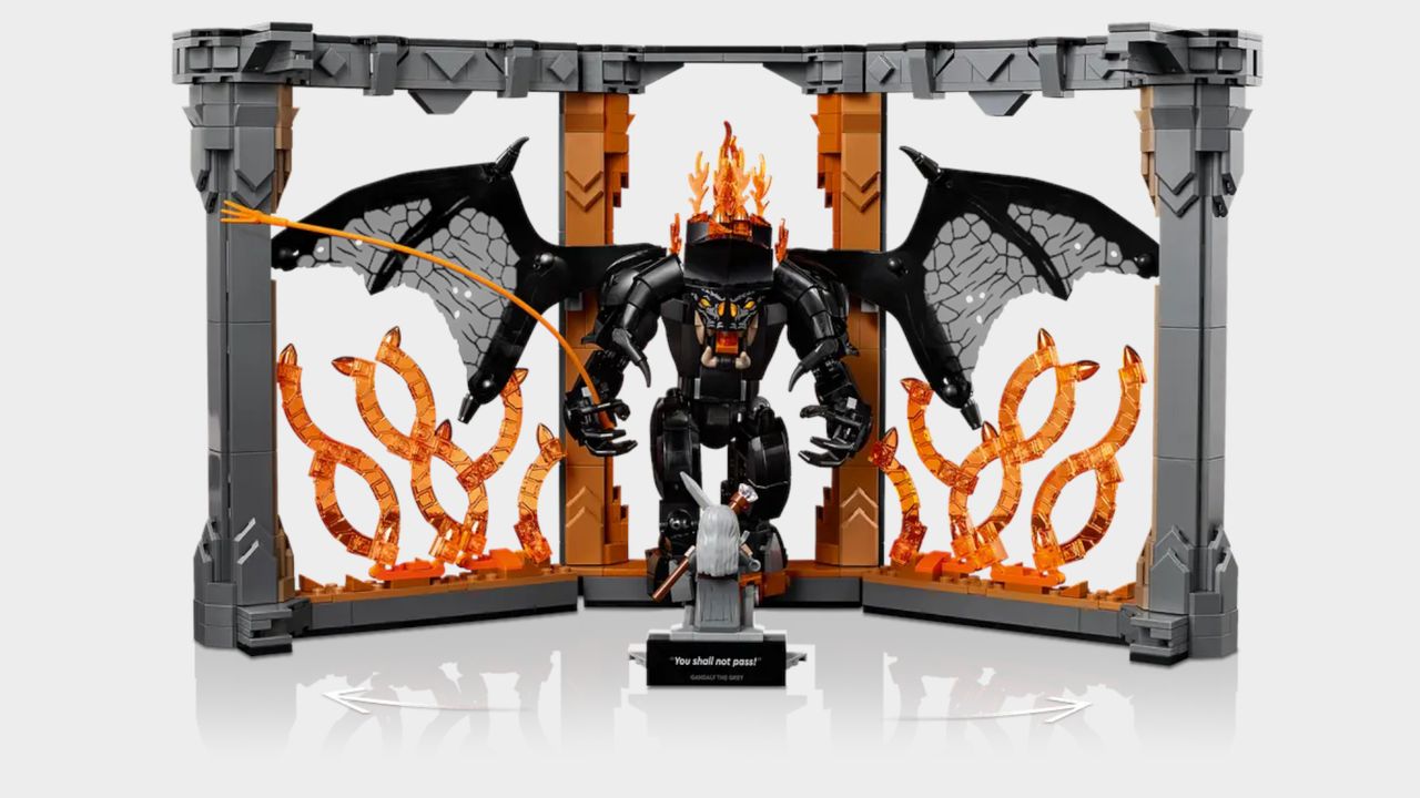 Lego Balrog Book Nook set against a plain background