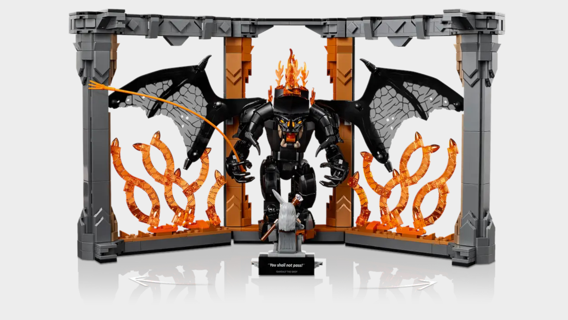 Lego Balrog Book Nook set against a plain background