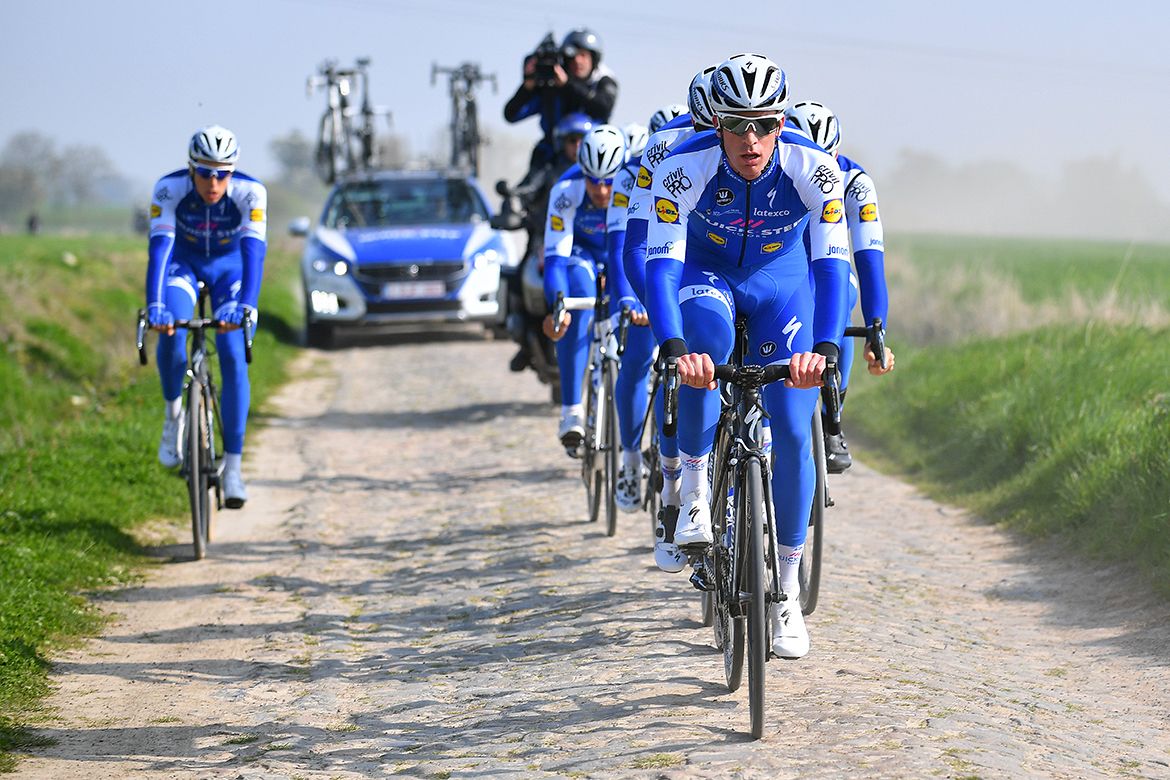 Iljo Keisse at the head of the Quick-Step Floors team