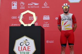Elia Viviani is back racing at the UAE Tour