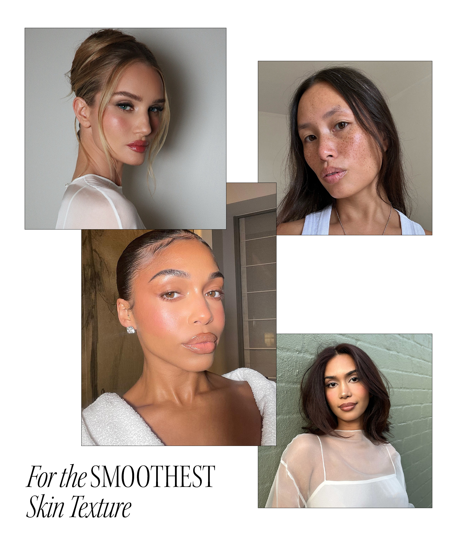 Photo collage of women with glowing, smooth skin