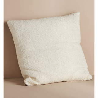 cream square boucle pillow