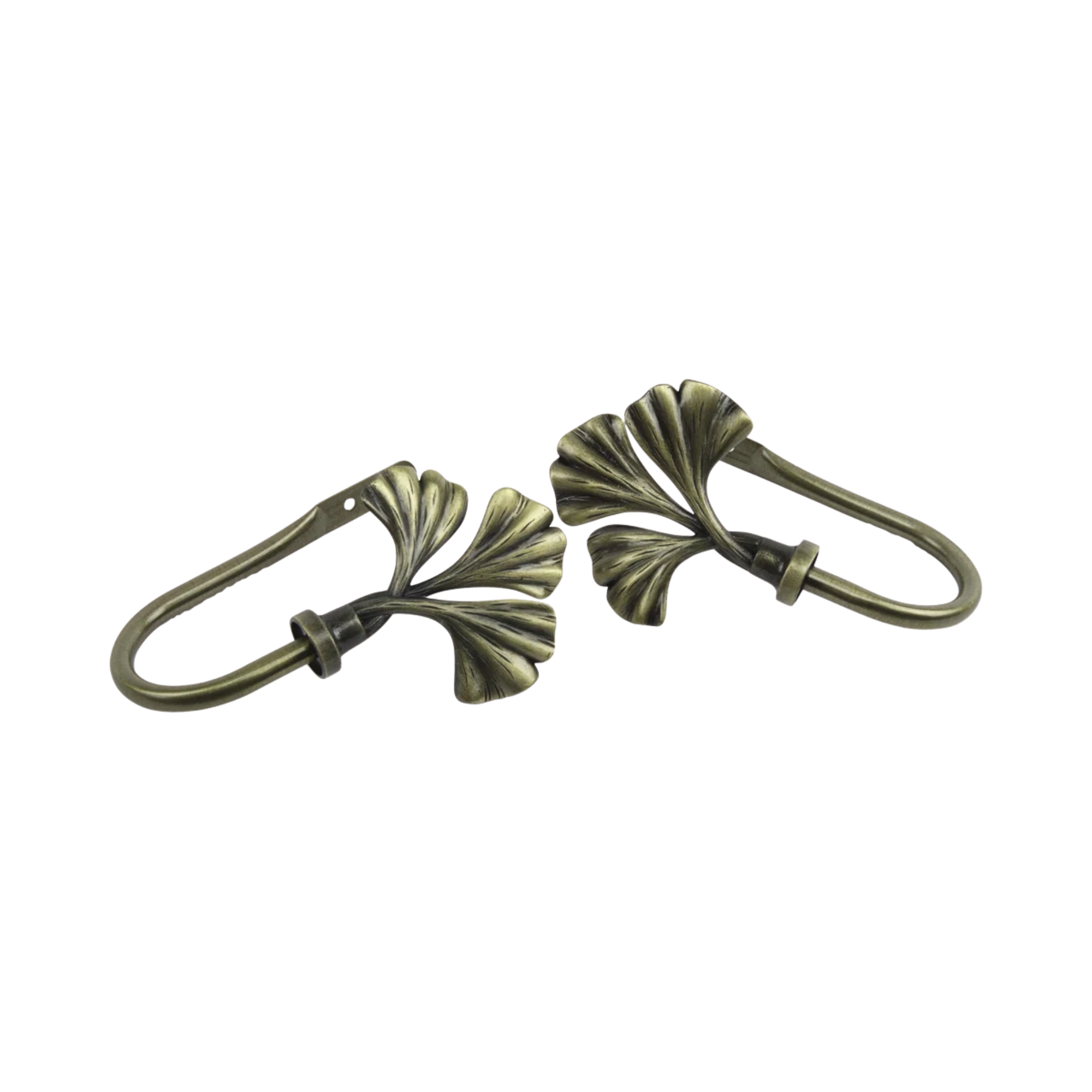 set of two curtain pull backs that resemble leaves