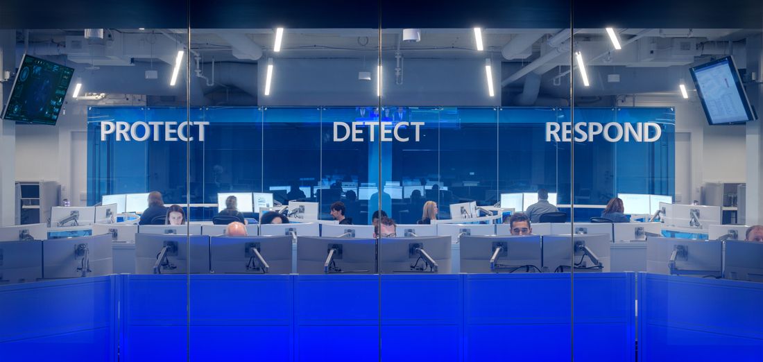 An image of the Microsoft Digital Crimes Unit (DCU) in the office