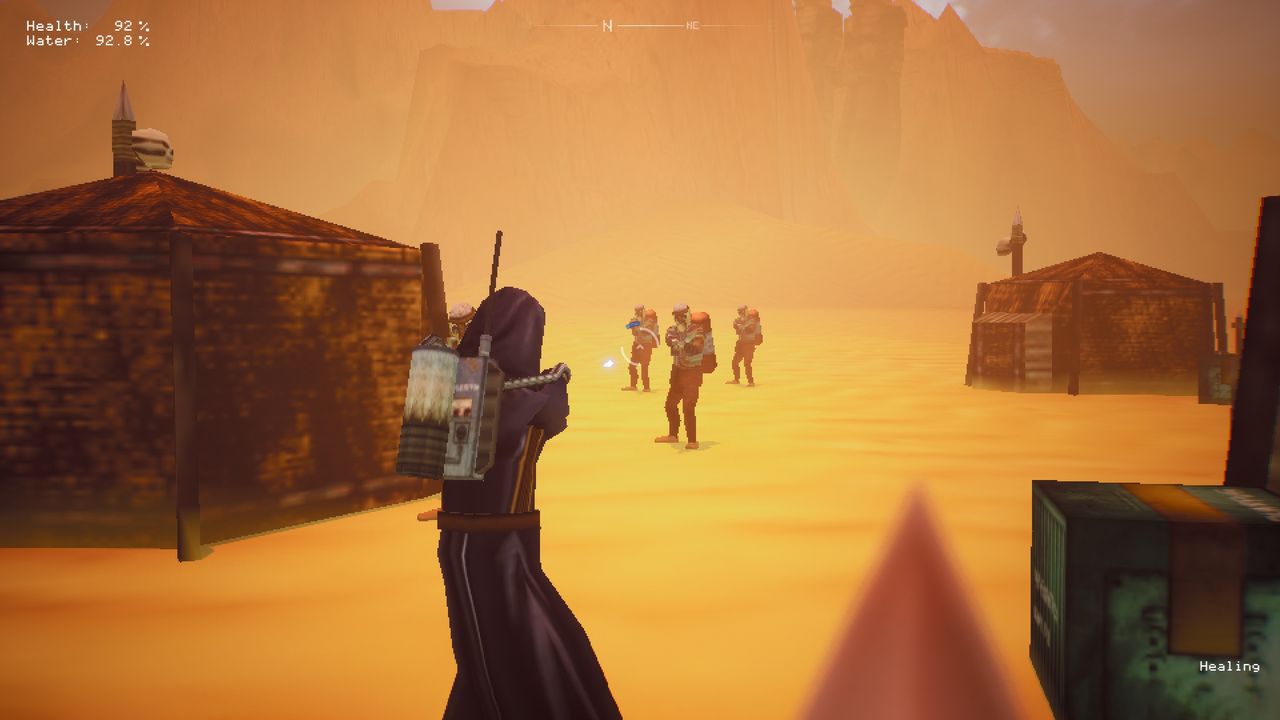 Aiming at enemies in It Comes In Waves