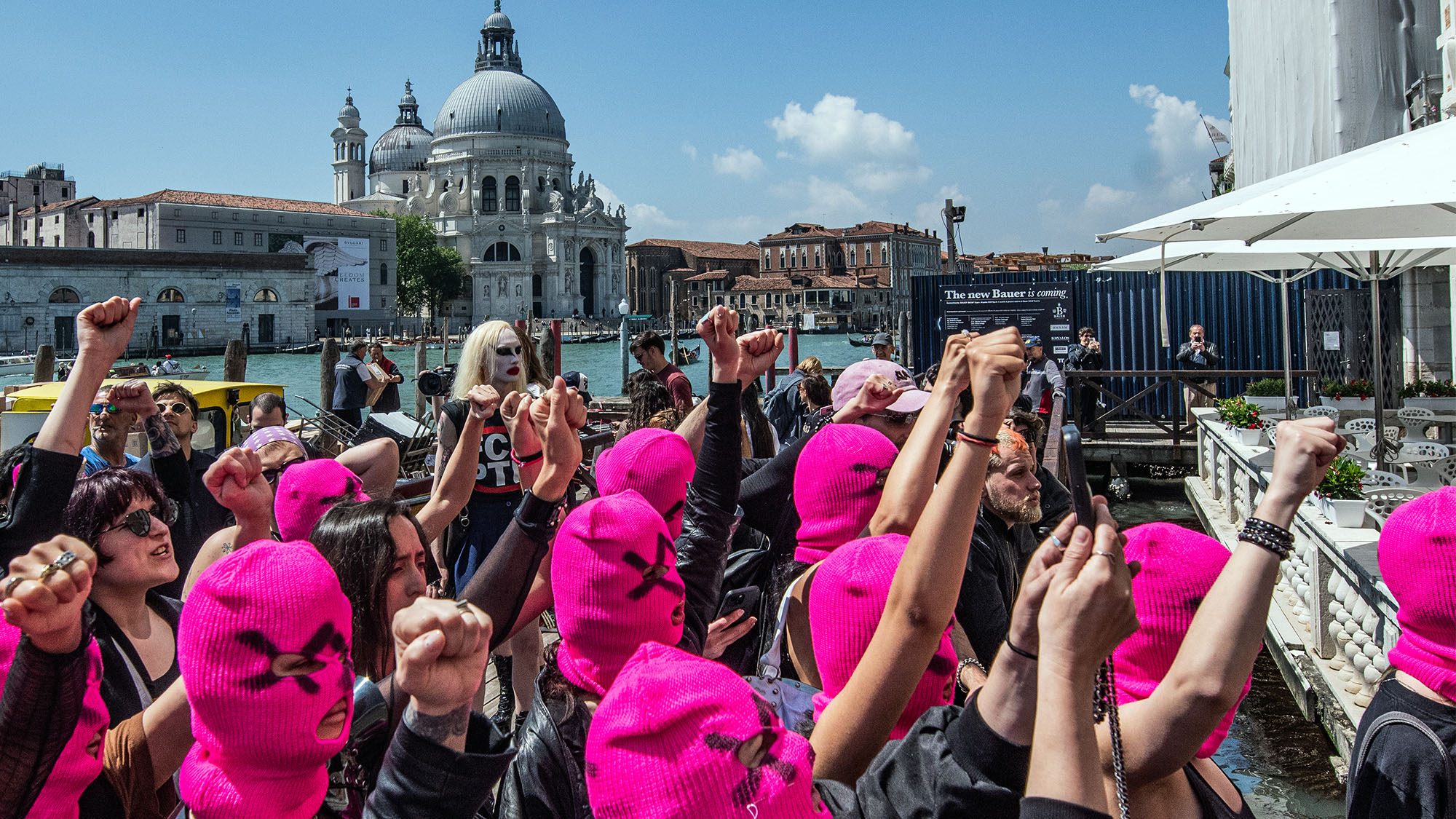 The protest group Pussy Riot targets the Russia pavilion at the Venice Biennale