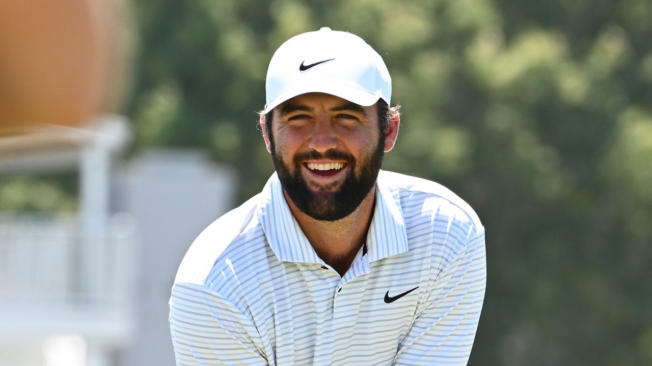 Scottie Scheffler smiles ahead of the Tour Championship at East Lake 2024