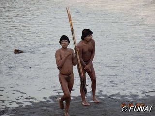 Two tribe members from an uncontacted group
