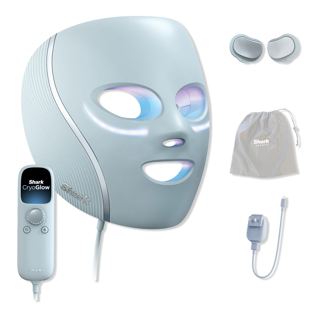 Shark™ Cryoglow™ Red Blue & Infrared Iqled Face Mask & Under Eye Cooling W/ Charging Stand (blue Frost)
