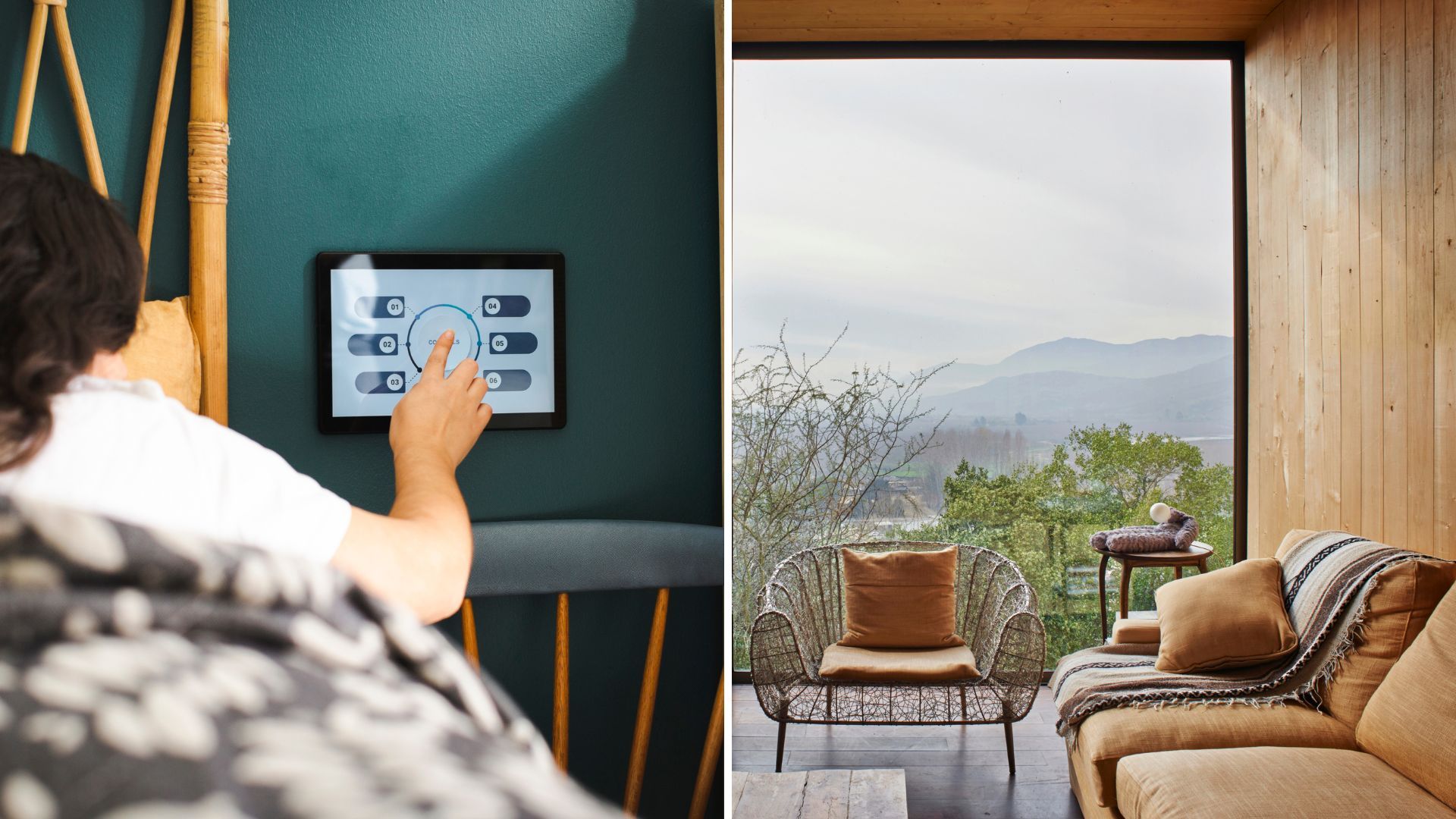 Compilation of images to show outdated interior design trends 2024 from tech bedroom to a digital free living room