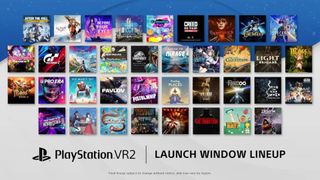 An official PlayStation blog image of some highlighted launch games for PSVR 2