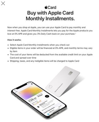 Apple Card financing checkout