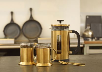 how to use a French press: gold cafetiere by Kitchen Craft