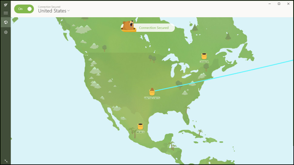 TunnelBear Windows Connected US