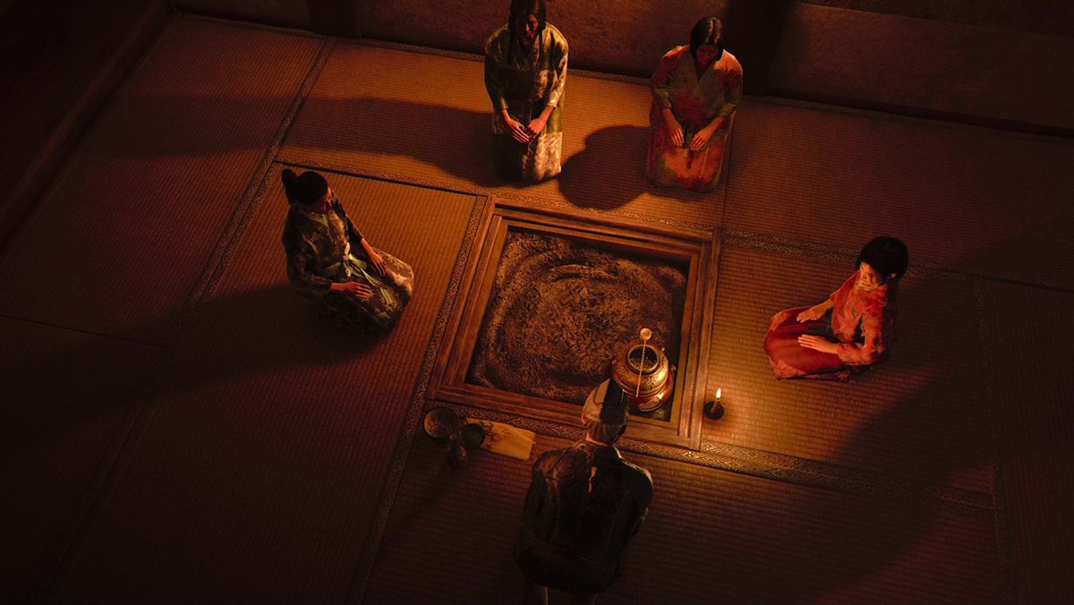 Imai Sokyu leads the tea ceremony in Assassin&#039;s Creed Shadows