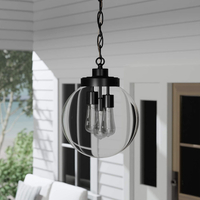 Stone &amp; Beam Contemporary Outdoor Pendant Light with Clear Glass Shade | Was $75.73, now $58.46