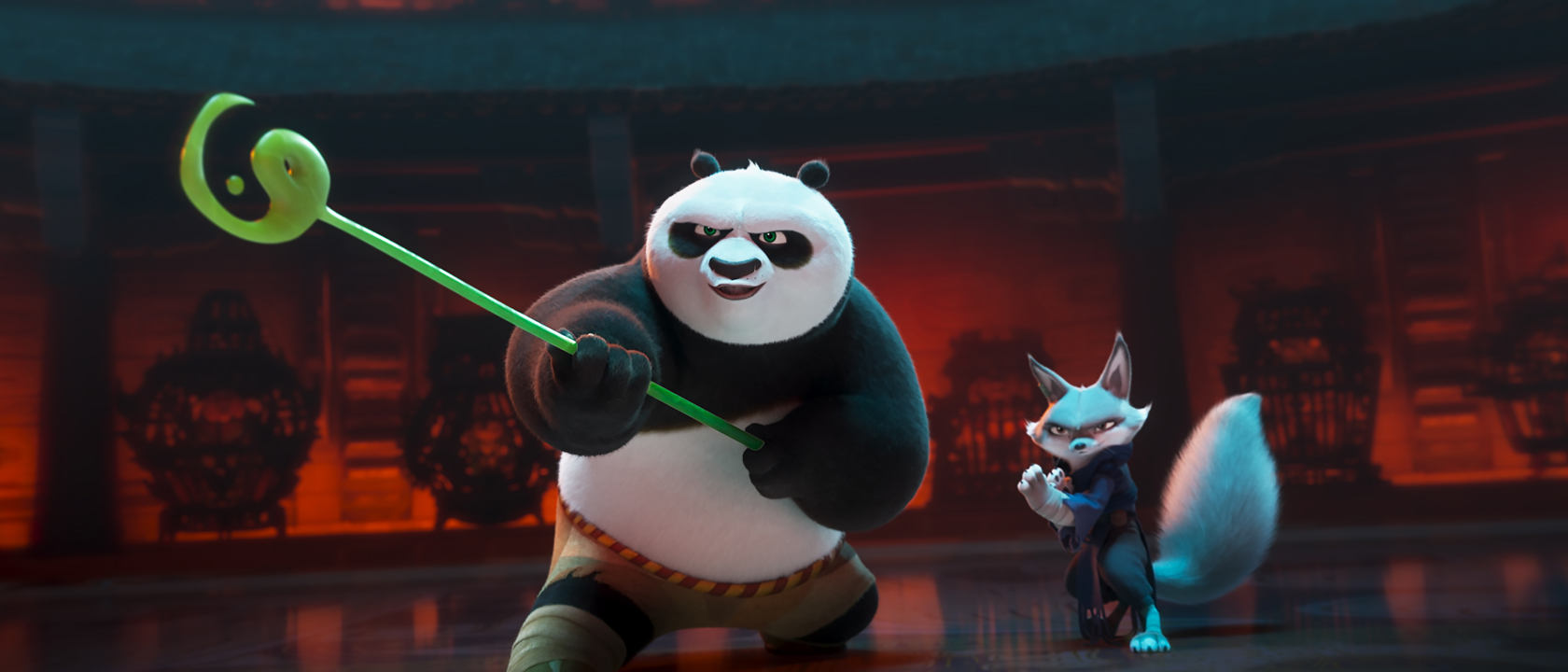 Po and Zhen in Kung Fu Panda 4