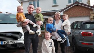 Alex, Amy and their five kids in Sunderland