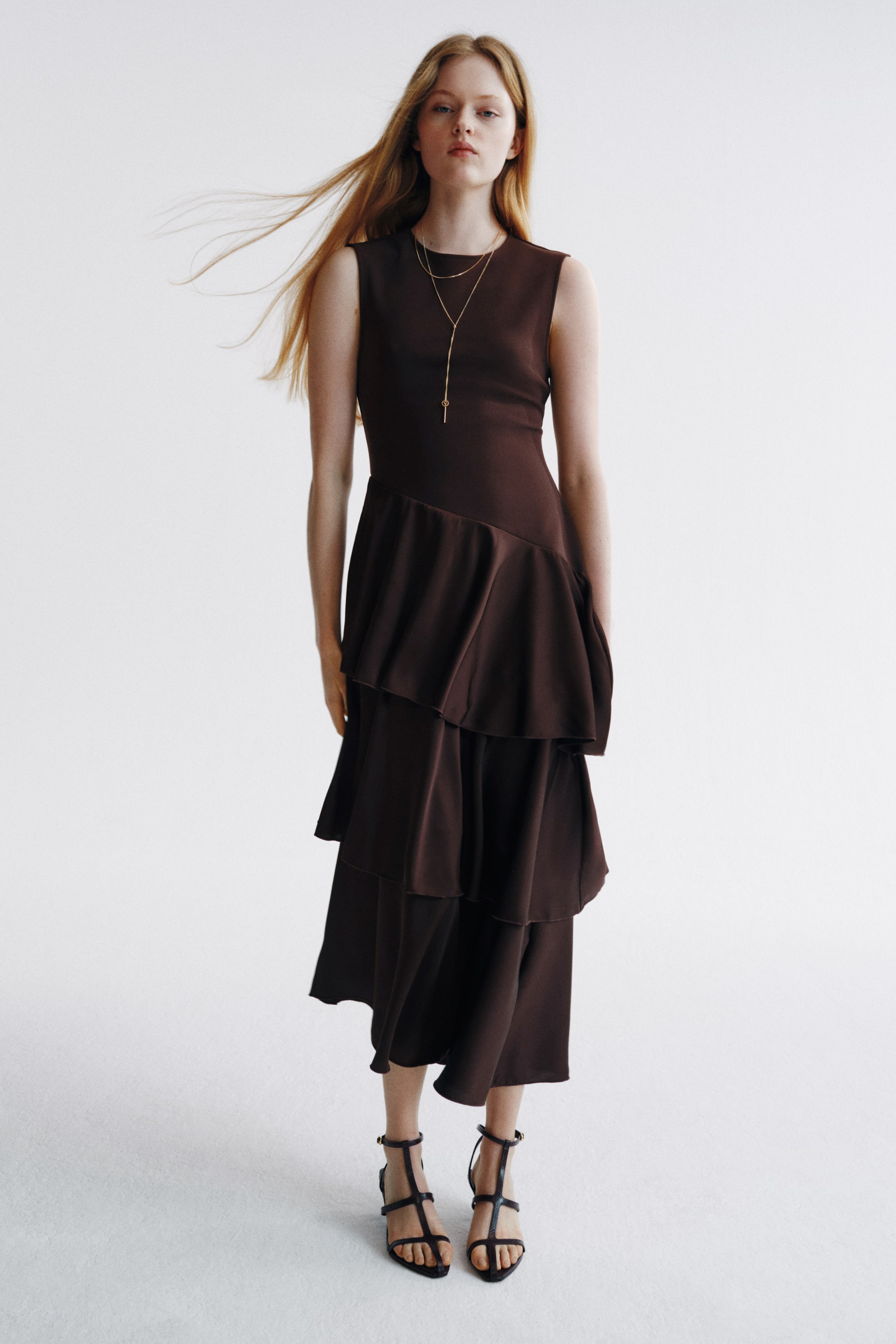 Satin-Skirt Ponte Di Roma Dress