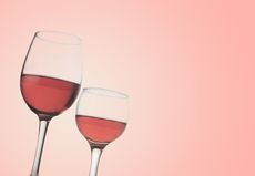 Two wine glasses, of different sizes