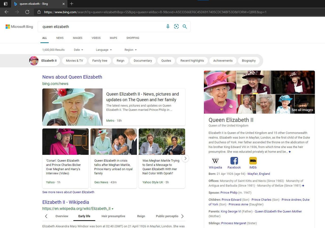 Queen Elizabeth Bing