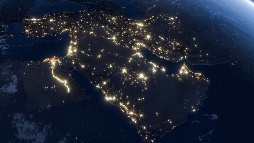 Middle East night lights from space