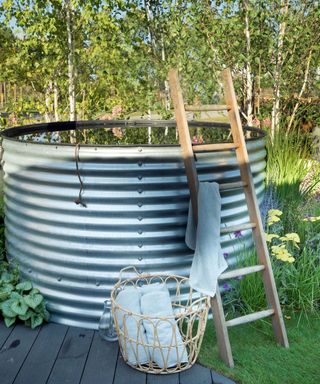 stock tank pool in the The Vitamin G Garden, designed by Alan Williams
