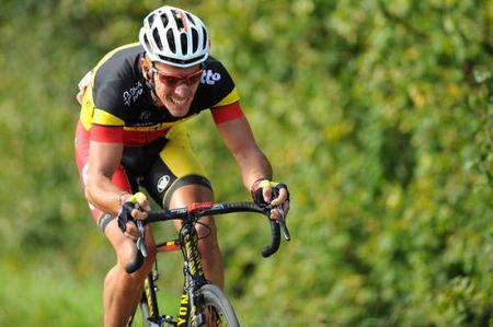 Philippe Gilbert (Omega Pharma Lotto) races toward victory