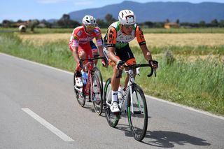 Bardiani's Mirco Maestri leads the break on stage 4 of the 2019 Giro d'Italia