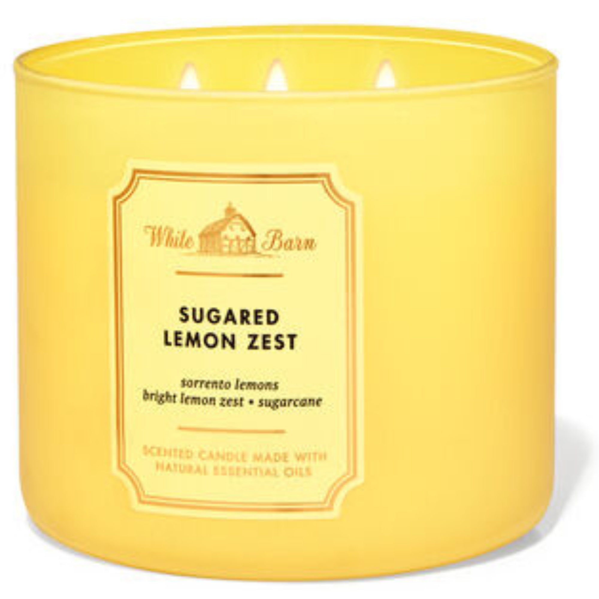 3-Wick White Barn Bath & Body Works Sugared Lemon Zest Candle