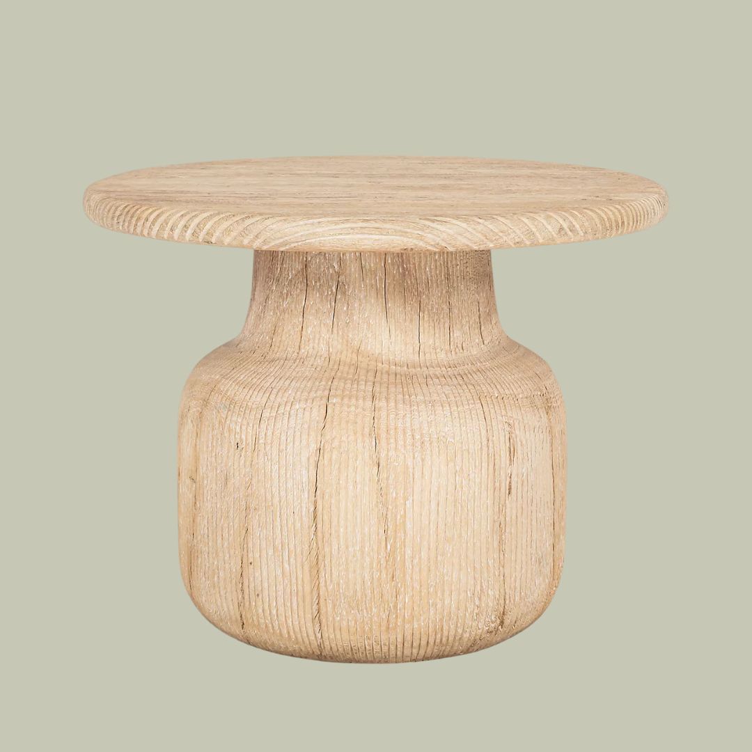Anthropologie, Nkuku Vivan Grooved Wood Side Table