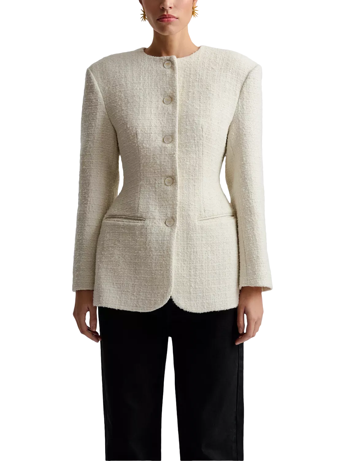 Malina Carol Wool Blend Blazer, Vanilla