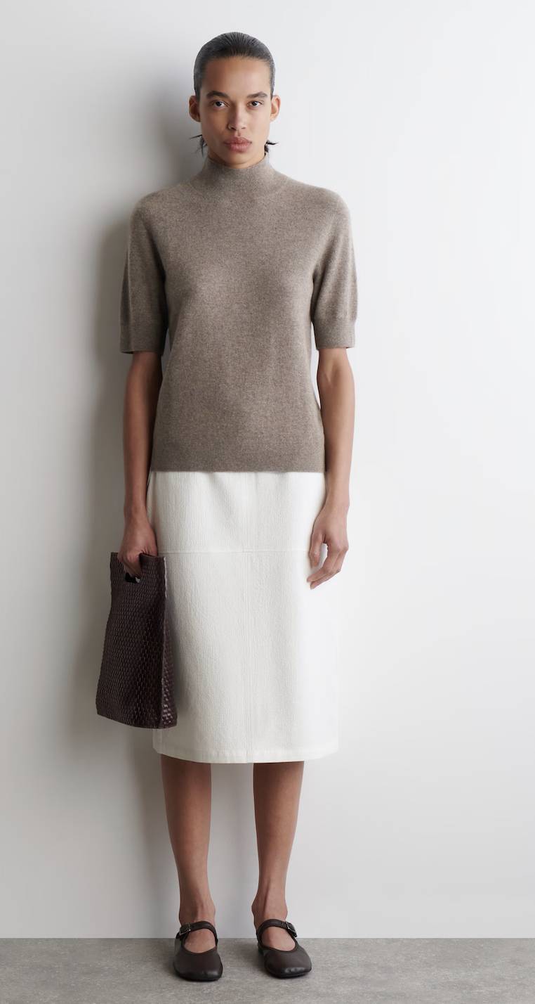 COS, COTTON PENCIL SKIRT