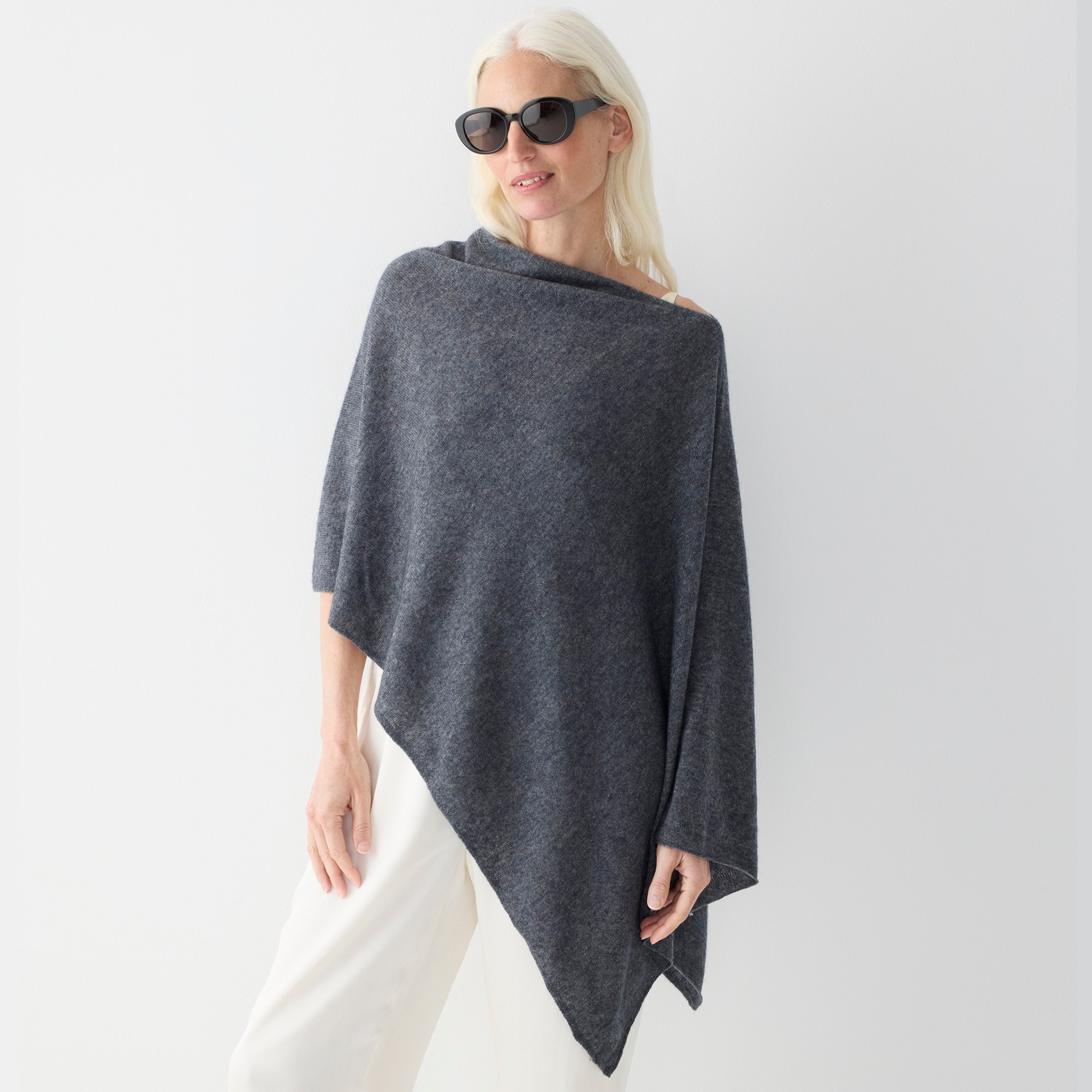 Cashmere-Wool Blend Poncho