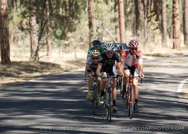 The bunch gets some respite in the shade on a hot day in the Gila.