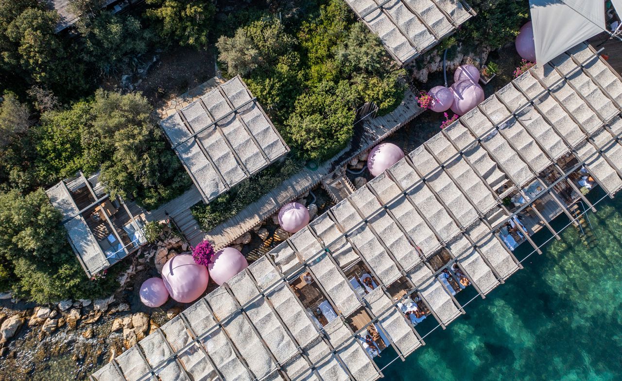 Steve Messam, Jetty, 2022. Variable Dimensions | Rip-stop Polyester, Fans.