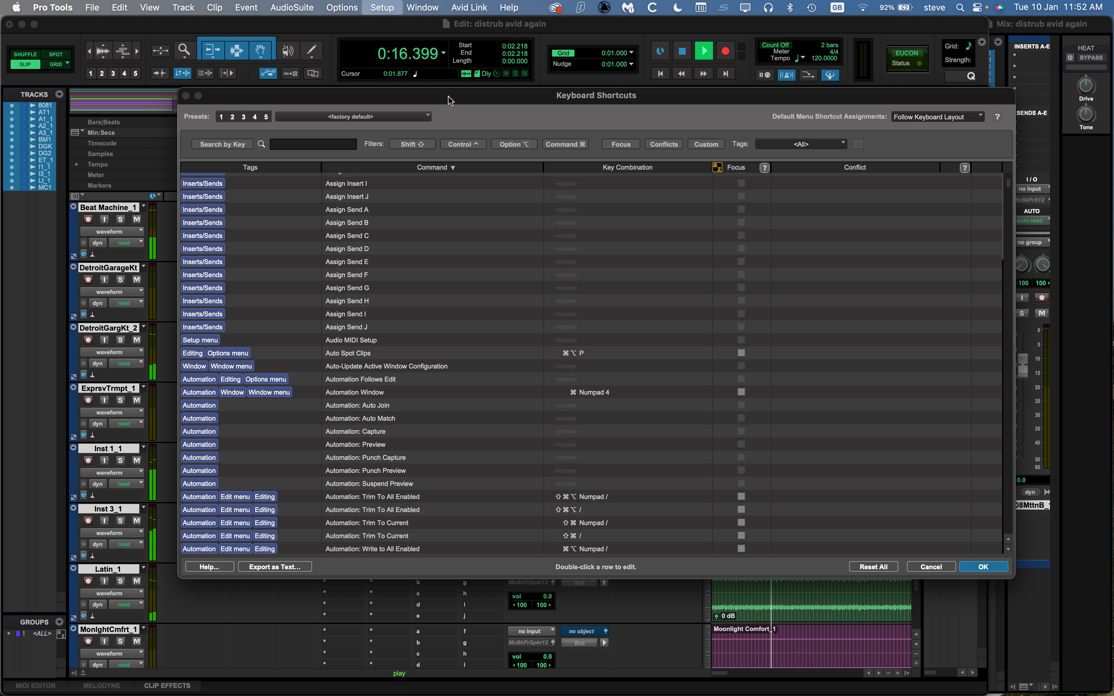 Editor de áudio Avid Pro Tools em ação